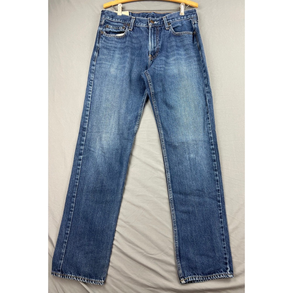 Hollister Jeans Mens 32x34 Straight Leg Blue Medium Wash Authentic Denim Good